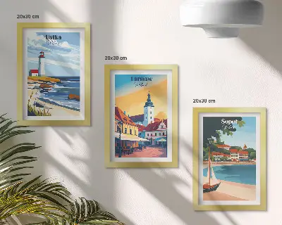 Photo frame wall Views of Polish cities Ustka Tarnów Sopot
