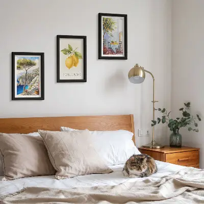 3-piece wall art set featuring views of Positano with lemon trees in the sun