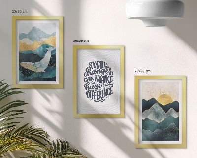 3-piece wall art set Abstract mountain landscapes inspirational inscription