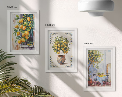 Photo frame wall Lemon trees and fruit in a sunny setting