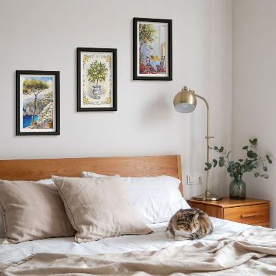 3-piece wall art set Sea views with lemon trees