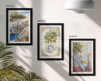3-piece wall art set Sea views with lemon trees