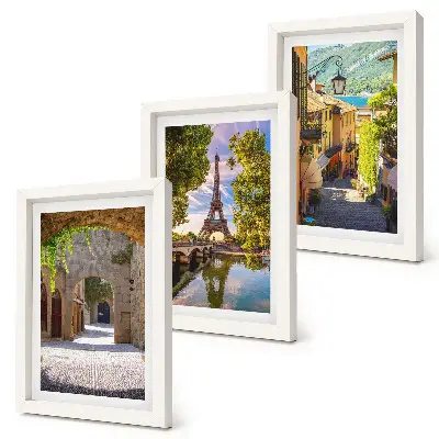 3-piece wall art set Beautiful streets, historic architecture, Eiffel Tower