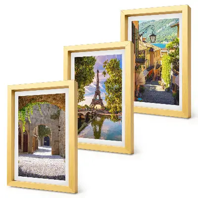 3-piece wall art set Beautiful streets, historic architecture, Eiffel Tower