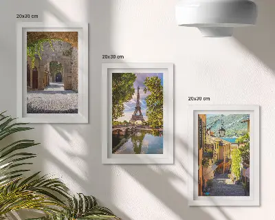 3-piece wall art set featuring beautiful streets, historic architecture, and the Eiffel Tower