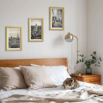 3-piece wall art set City views Paris New York and charming stairs