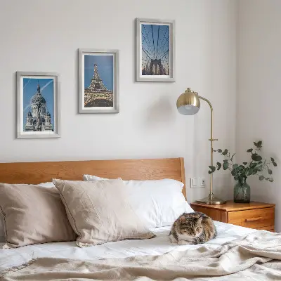 Photo frame wall Views of famous buildings from various cities around the world