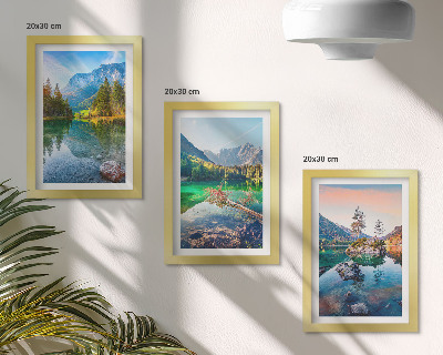 Photo frame wall Mountain lakes with water and surrounding natural landscapes