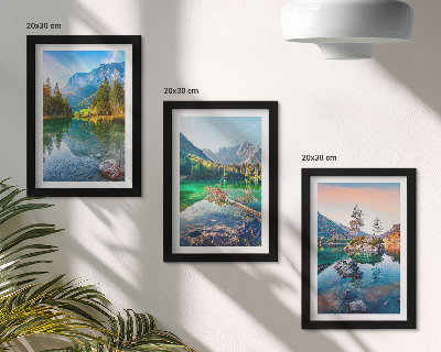 Photo frame wall Mountain lakes with water and surrounding natural landscapes
