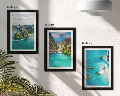 3-piece wall art set Tropical landscapes with islands and turquoise water