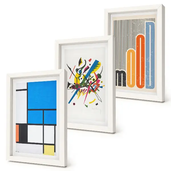 3-piece wall art set Abstract modern compositions with geometric shapes
