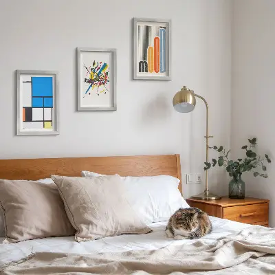 3-piece wall art set Abstract modern compositions with geometric shapes