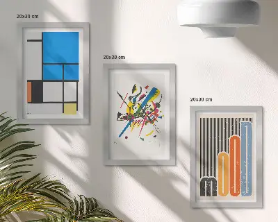 3-piece wall art set Abstract modern compositions with geometric shapes