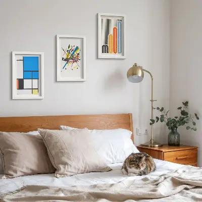 3-piece wall art set Abstract modern compositions with geometric shapes