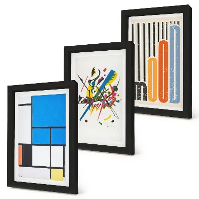 3-piece wall art set Abstract modern compositions with geometric shapes