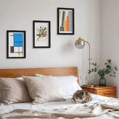 3-piece wall art set Abstract modern compositions with geometric shapes