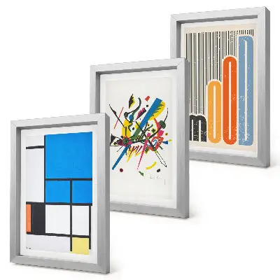 3-piece wall art set Abstract modern compositions with geometric shapes