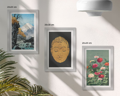 3-piece wall art set Japanese nature and culture japandi style