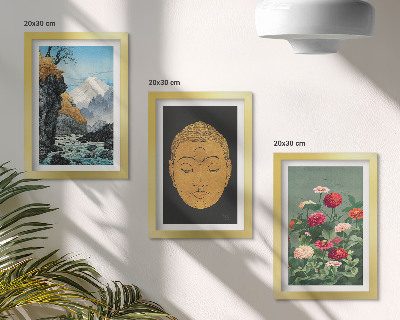 3-piece wall art set Japanese nature and culture japandi style