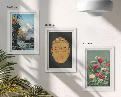 3-Piece Wall Art Set featuring japanese nature and cultural japandi style