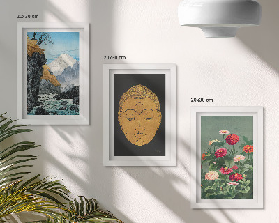 3-piece wall art set Japanese nature and culture japandi style
