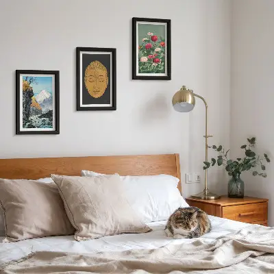3-Piece Wall Art Set featuring japanese nature and cultural japandi style
