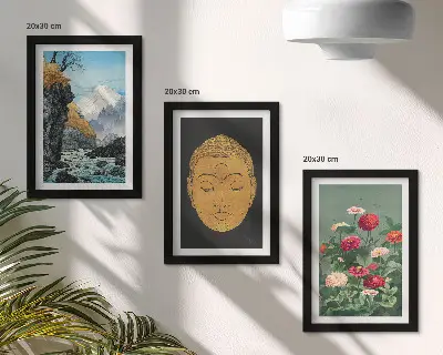 3-Piece Wall Art Set featuring japanese nature and cultural japandi style