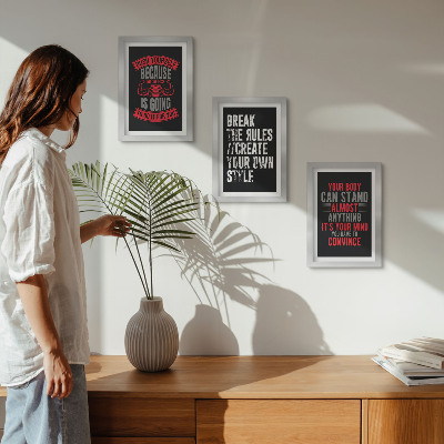 3-piece wall art set Motivation for training and self-development slogans
