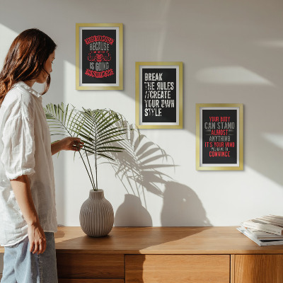 3-piece wall art set Motivation for training and self-development slogans