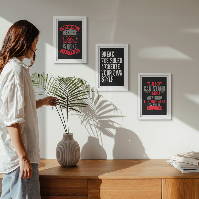 3-piece wall art set Motivation for training and self-development slogans