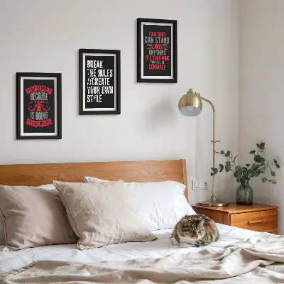 3-piece wall art set featuring motivational slogans for training and self-development