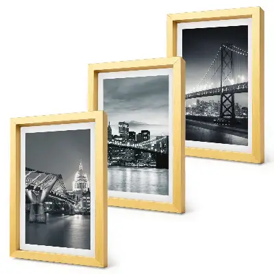 Photo frame wall Bridges and city architecture in shades of gray