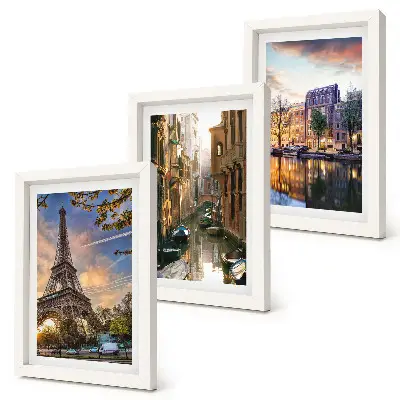 Photo frame wall The Eiffel Tower, the canals of Venice, and the streets of Amsterdam