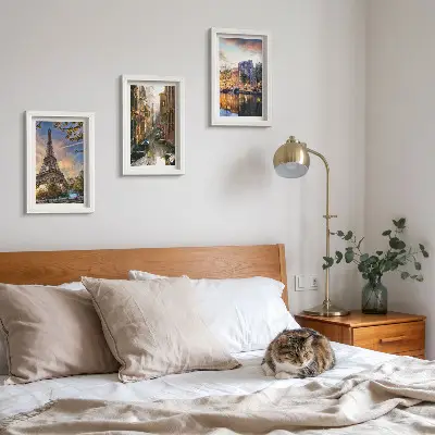 Photo frame wall The Eiffel Tower, the canals of Venice, and the streets of Amsterdam