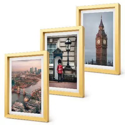 Photo frame wall gallery featuring London bridge and Big Ben guards