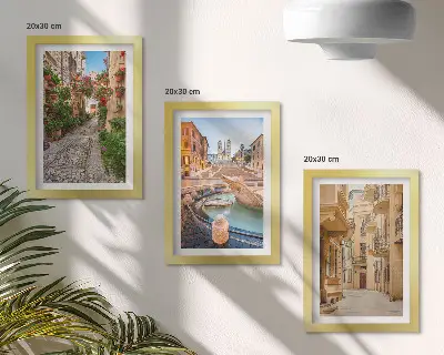 Photo frame wall Charming streets and fountains in picturesque architecture