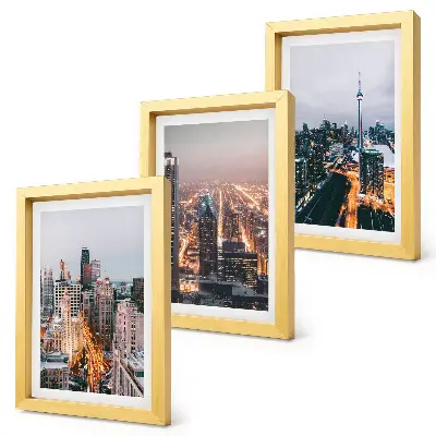 3-piece wall art set featuring night city views with skyscrapers and lights