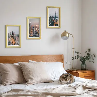 3-piece wall art set Night city views with skyscrapers and lights