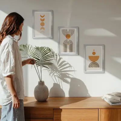 Photo frame wall Boho minimalist decorative design
