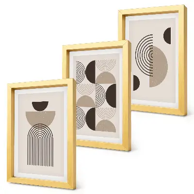 Photo frame wall gallery set with abstract geometric minimalist patterns