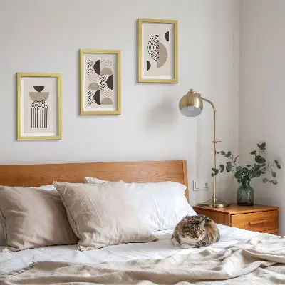 Photo frame wall gallery set with abstract geometric minimalist patterns