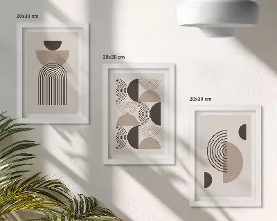 Photo frame wall gallery set with abstract geometric minimalist patterns
