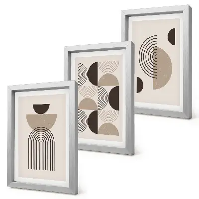 Photo frame wall gallery set with abstract geometric minimalist patterns