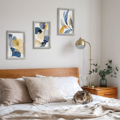 3-piece wall art set Plant motifs in a watercolor style