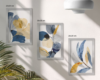 3-piece wall art set Plant motifs in a watercolor style