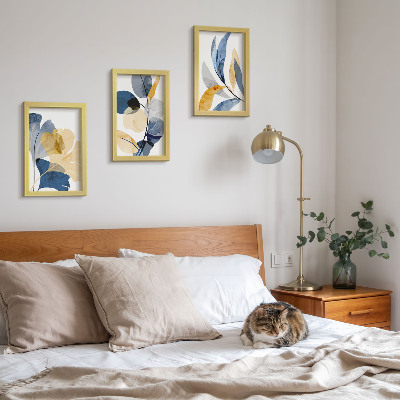 3-piece wall art set Plant motifs in a watercolor style