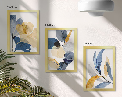 3-piece wall art set Plant motifs in a watercolor style