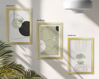 3-piece abstract wall art set featuring subdued colors