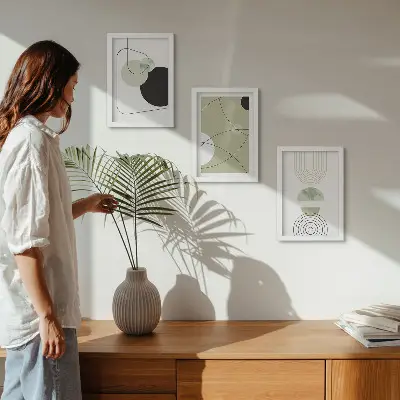 3-piece abstract wall art set featuring subdued colors