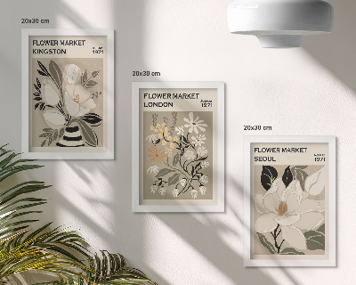 Photo frame wall Retro flowers from different cities around the world